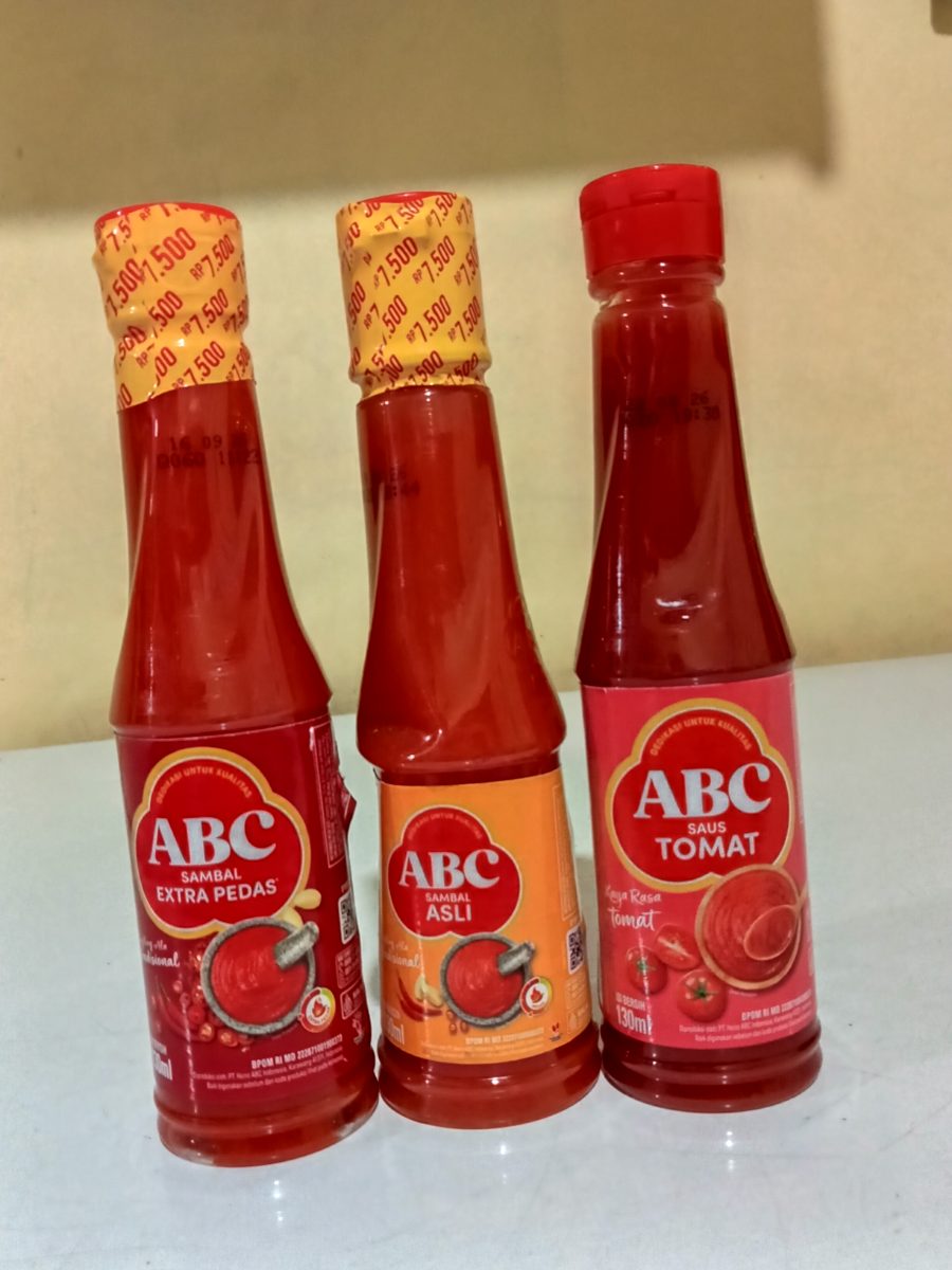 ABC sambal extra pedas, sambal asli, saus tomat