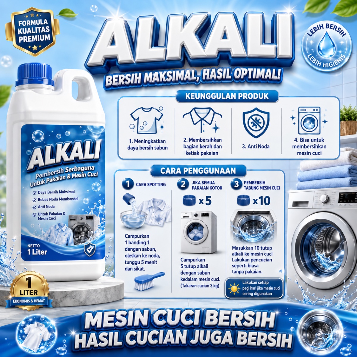 Cairan Alkalite | Booster Deterjen | Penghilang Noda Laundry