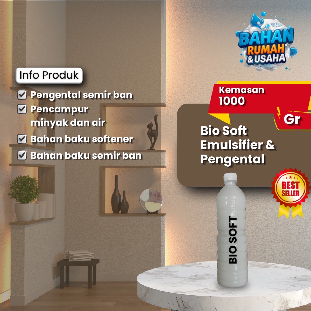 Bio Soft | Pengental & Emulsifier | Softener Bahan Semir & Poles
