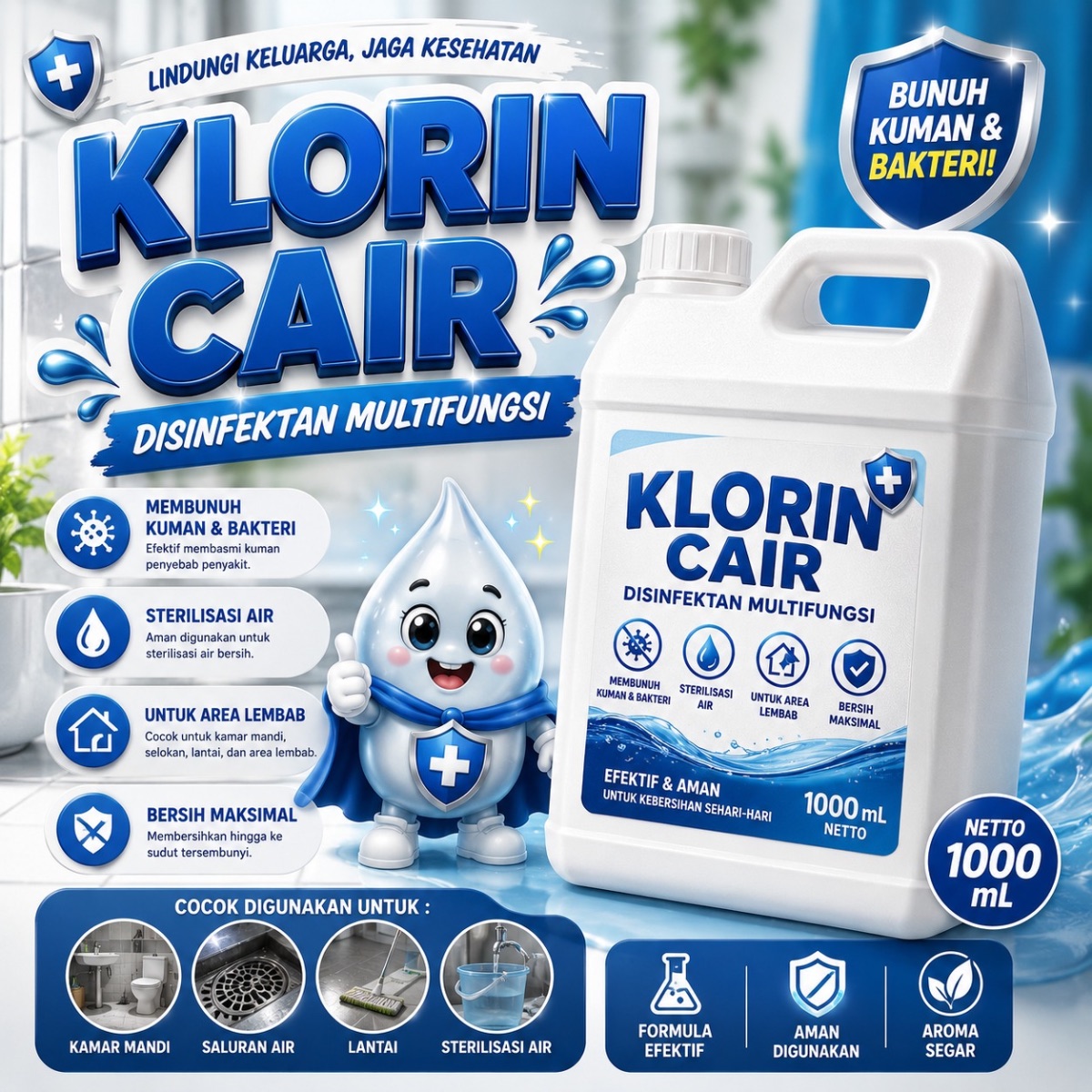 Klorin Cair | Hipo Klorin | NaOCl | Penjernih Air Serbaguna