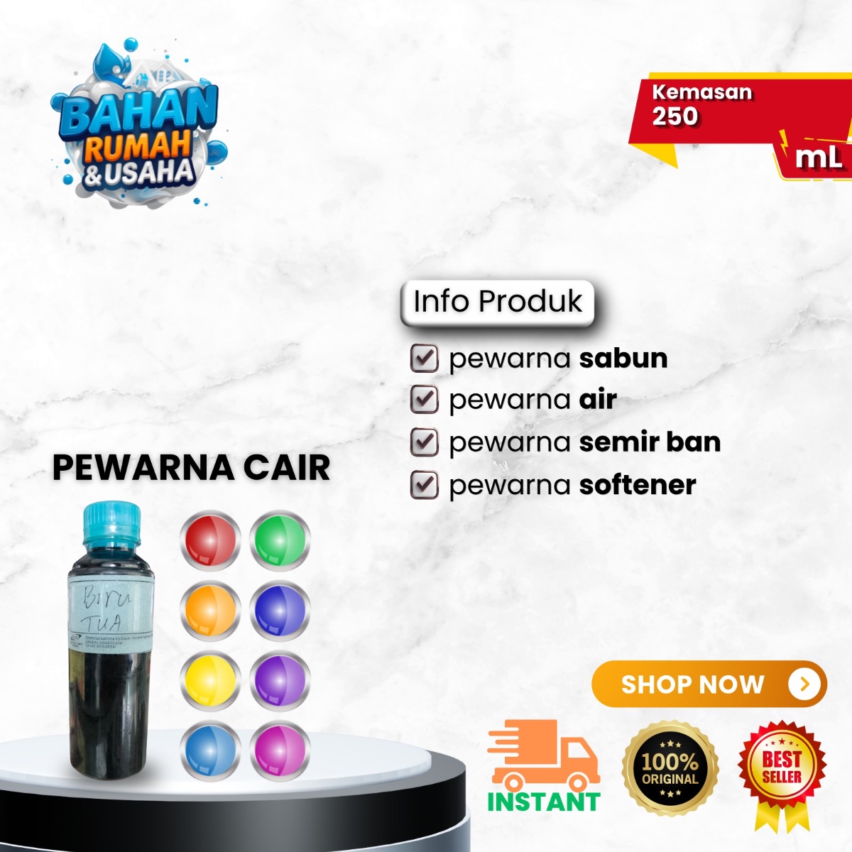 Pewarna Cair Sabun | Shampo | Softener | Air