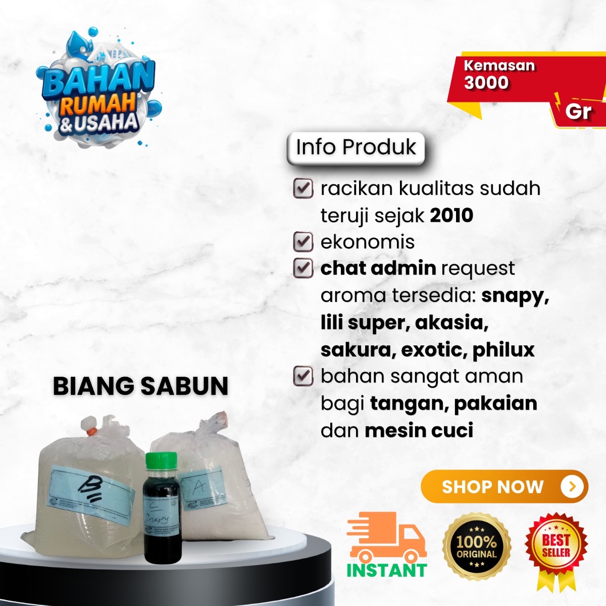 Paket 3in1 Biang Sabun | Bahan Dasar Sabun Cuci
