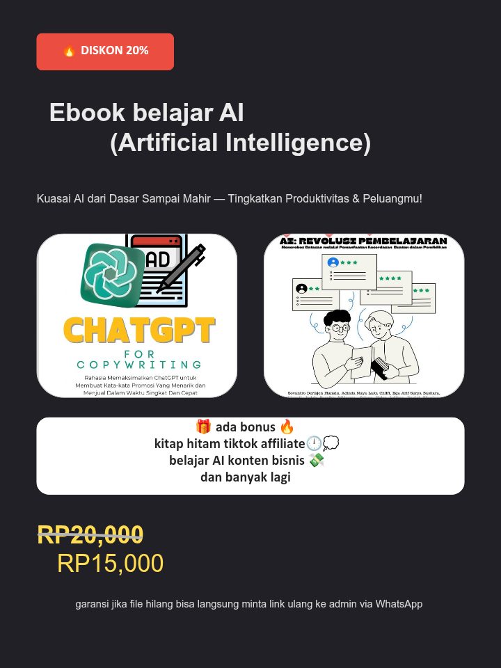 Ebook belajar Al

(Artificial Intelligence)